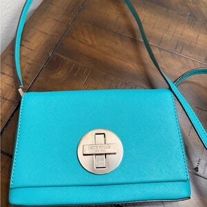 Kate Spade New York Newbury Lane Sally Crossbody Purse, Teal Saffiano Leather